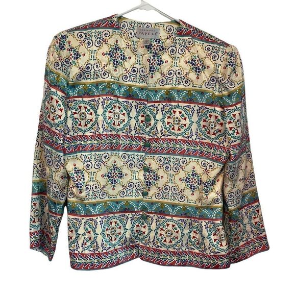 3/$25 ADRIANNA PAPELL Vintage Silk Long Sleeves Blazer.Size 8 - Picture 7 of 15